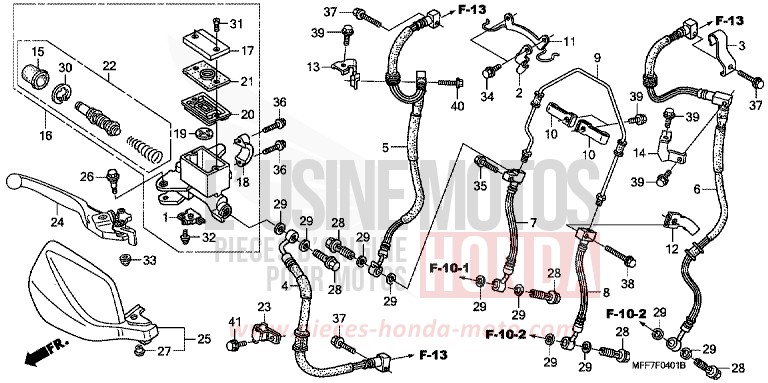 HAUPTBREMSZYLINDER, VORNE (ABS) von TRANSALP ABS ANCHOR GRAY METALLIC-U (NH229) von 2008